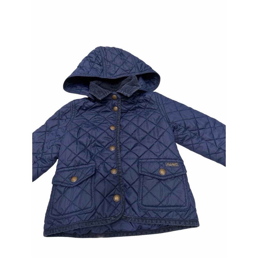 Ralph Lauren Kids' Quilted Water-Repellent Barn Jacket in Newport Navy Size 3T